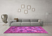 Machine Washable Abstract Purple Modern Area Rugs in a Living Room, wshabs3723pur