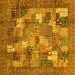 Square Abstract Yellow Modern Rug, abs3723yw