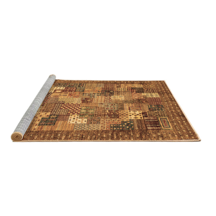 Sideview of Machine Washable Abstract Brown Modern Rug, wshabs3723brn