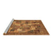 Sideview of Machine Washable Abstract Brown Modern Rug, wshabs3723brn