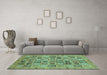 Machine Washable Abstract Turquoise Modern Area Rugs in a Living Room,, wshabs3724turq