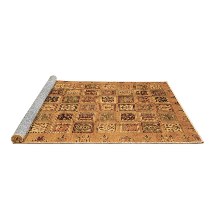 Sideview of Machine Washable Abstract Brown Modern Rug, wshabs3724brn