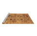 Sideview of Machine Washable Abstract Brown Modern Rug, wshabs3724brn