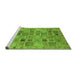 Sideview of Machine Washable Abstract Green Modern Area Rugs, wshabs3724grn