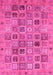 Machine Washable Abstract Pink Modern Rug, wshabs3724pnk