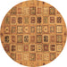 Round Abstract Brown Modern Rug, abs3724brn