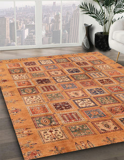 Abstract Orange Modern Rug in Family Room, abs3724