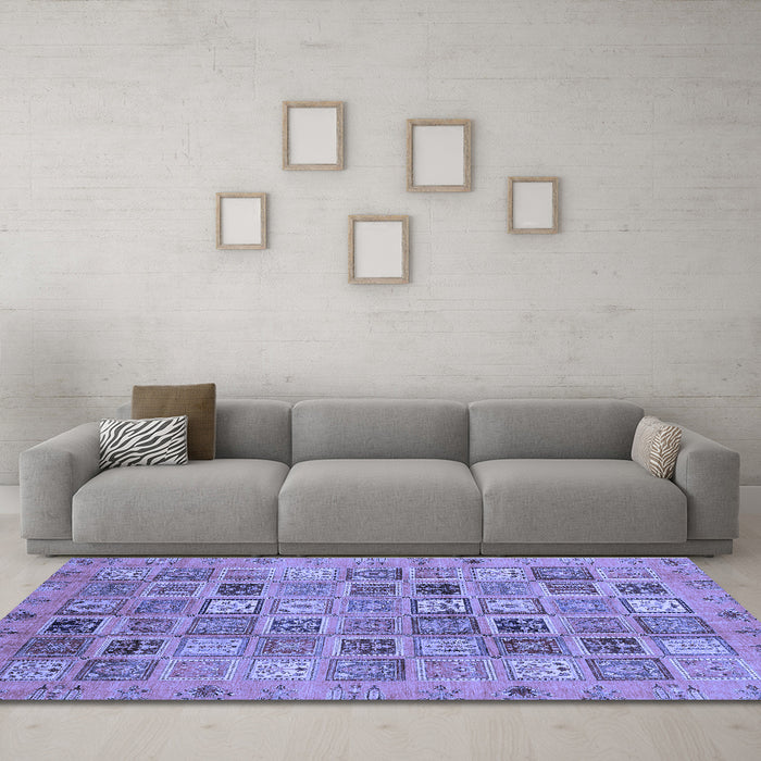 Machine Washable Abstract Blue Modern Rug in a Living Room, wshabs3724blu