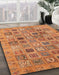 Abstract Orange Modern Rug in Family Room, abs3724