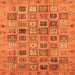 Square Machine Washable Abstract Orange Modern Area Rugs, wshabs3724org