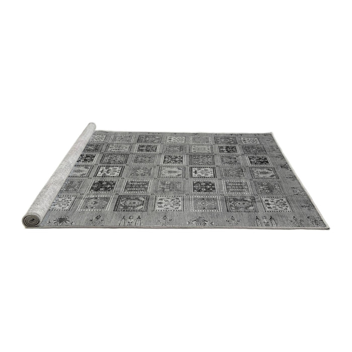 Sideview of Machine Washable Abstract Gray Modern Rug, wshabs3724gry