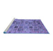 Sideview of Machine Washable Abstract Blue Modern Rug, wshabs3724blu