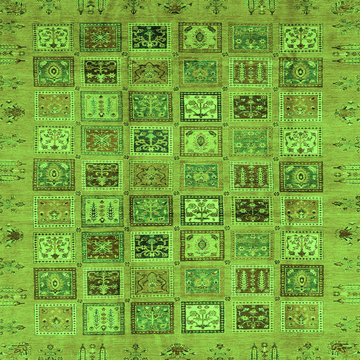 Square Abstract Green Modern Rug, abs3724grn