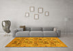 Machine Washable Abstract Yellow Modern Rug in a Living Room, wshabs3724yw