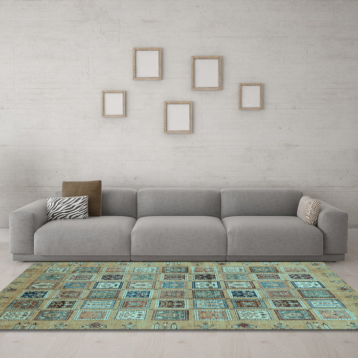 Machine Washable Abstract Light Blue Modern Rug in a Living Room, wshabs3724lblu