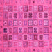 Square Machine Washable Abstract Pink Modern Rug, wshabs3724pnk