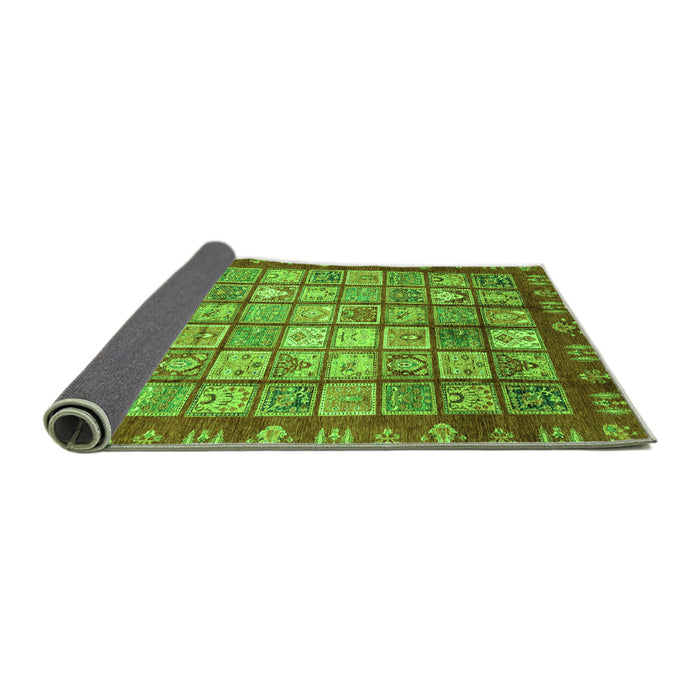 Sideview of Abstract Green Modern Rug, abs3725grn