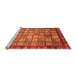 Sideview of Machine Washable Abstract Orange Modern Area Rugs, wshabs3725org