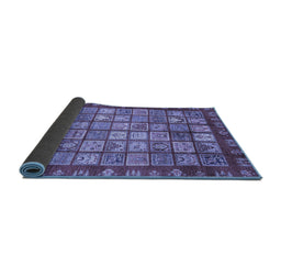 Sideview of Abstract Blue Modern Rug, abs3725blu