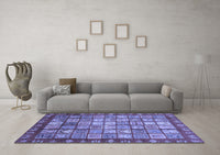 Machine Washable Abstract Blue Modern Rug, wshabs3725blu