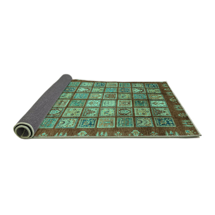 Sideview of Abstract Turquoise Modern Rug, abs3725turq