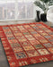 Abstract Red Modern Rug in Family Room, abs3725