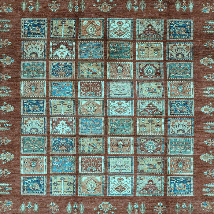 Square Abstract Light Blue Modern Rug, abs3725lblu