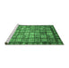 Sideview of Machine Washable Abstract Emerald Green Modern Area Rugs, wshabs3725emgrn