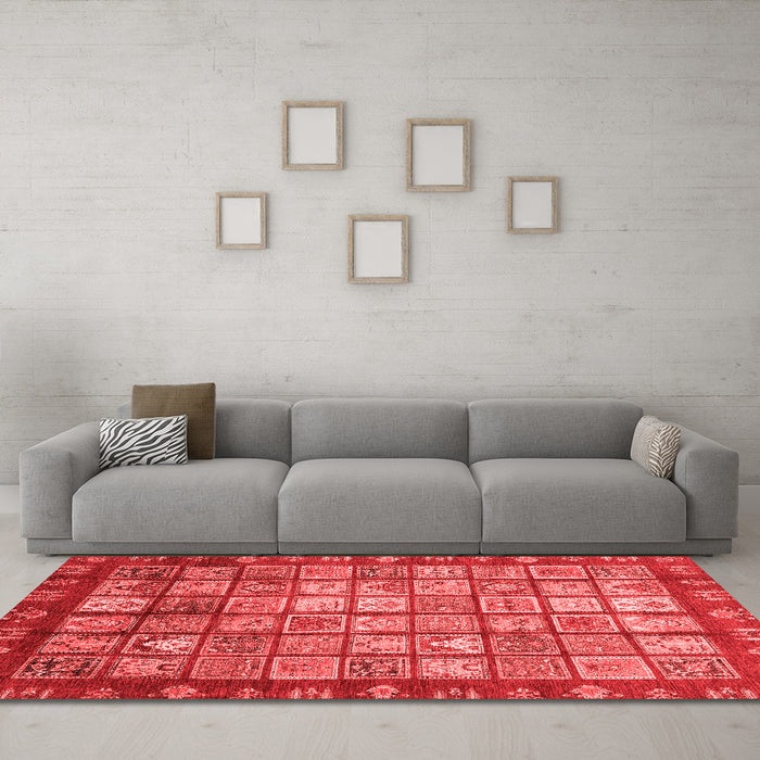 Modern Red Washable Rugs