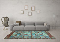 Machine Washable Abstract Light Blue Modern Rug, wshabs3725lblu