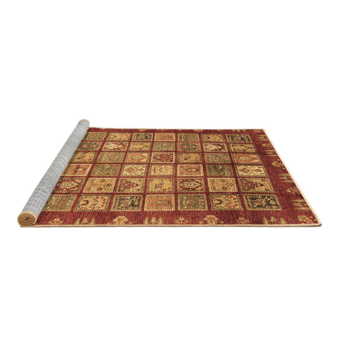 Sideview of Machine Washable Abstract Brown Modern Rug, wshabs3725brn