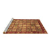 Sideview of Machine Washable Abstract Brown Modern Rug, wshabs3725brn