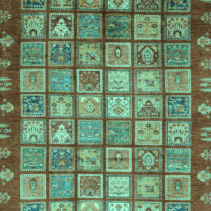 Machine Washable Abstract Turquoise Modern Area Rugs, wshabs3725turq