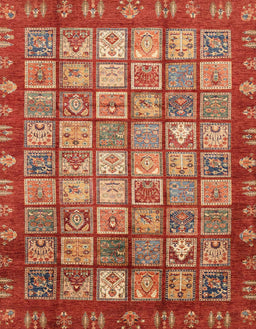 Abstract Red Modern Rug, abs3725