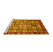 Sideview of Machine Washable Abstract Yellow Modern Rug, wshabs3725yw