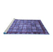 Sideview of Machine Washable Abstract Blue Modern Rug, wshabs3725blu