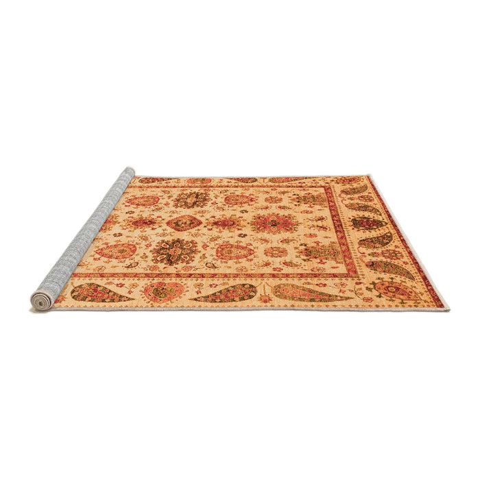 Sideview of Machine Washable Abstract Orange Modern Area Rugs, wshabs3726org