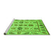 Sideview of Machine Washable Abstract Green Modern Area Rugs, wshabs3726grn