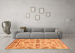 Machine Washable Abstract Orange Modern Area Rugs in a Living Room, wshabs3726org