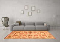 Machine Washable Abstract Orange Modern Rug, wshabs3726org