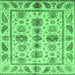 Square Abstract Emerald Green Modern Rug, abs3726emgrn