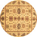 Round Machine Washable Abstract Brown Modern Rug, wshabs3726brn