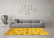 Machine Washable Abstract Yellow Modern Rug in a Living Room, wshabs3726yw