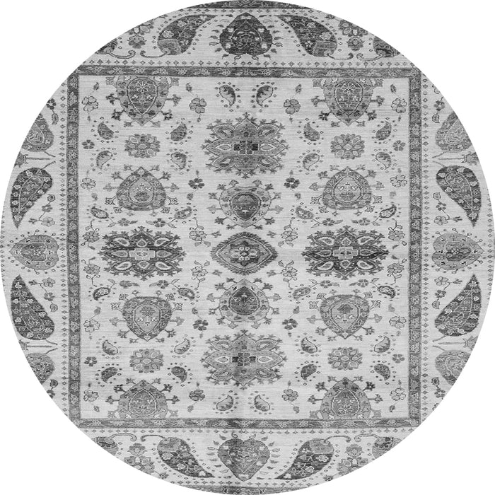 Round Abstract Gray Modern Rug, abs3726gry