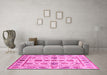 Machine Washable Abstract Pink Modern Rug in a Living Room, wshabs3726pnk