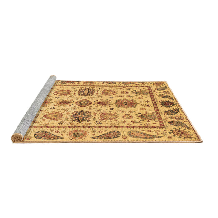 Sideview of Machine Washable Abstract Brown Modern Rug, wshabs3726brn