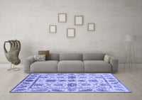 Machine Washable Abstract Blue Modern Rug, wshabs3726blu