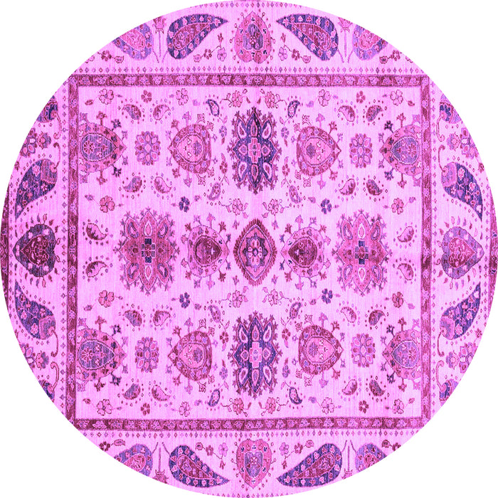 Round Machine Washable Abstract Purple Modern Area Rugs, wshabs3726pur