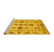 Sideview of Machine Washable Abstract Yellow Modern Rug, wshabs3726yw