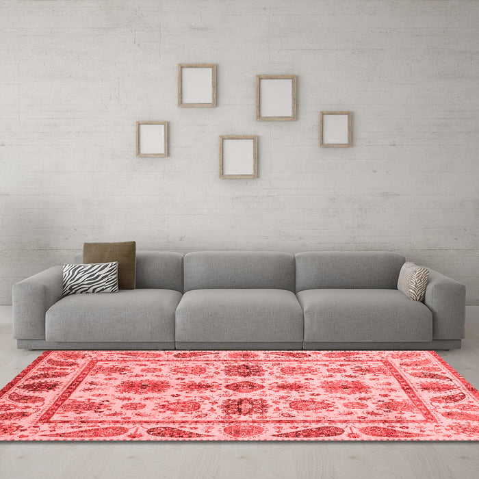Modern Red Washable Rugs
